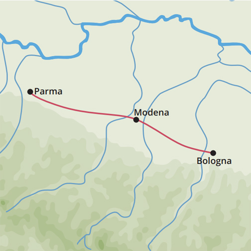 Touring holiday by rail Parma Modena Bologna Inntravel